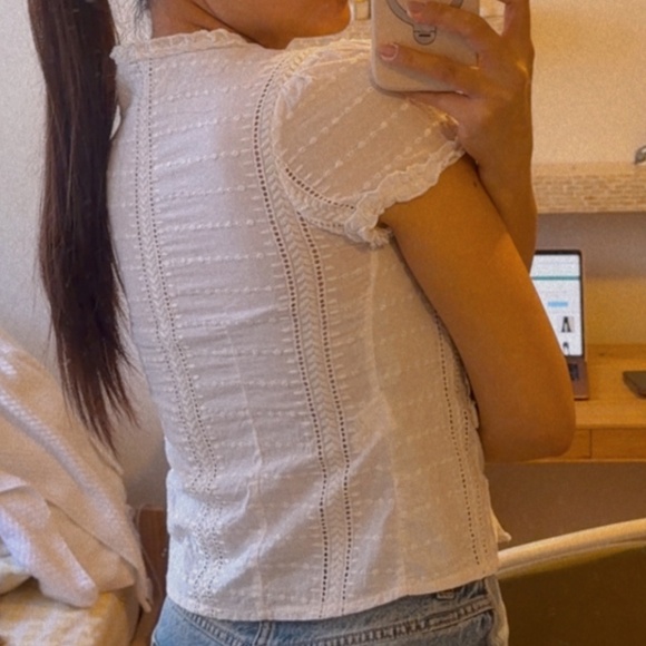 VINTAGE EMBROIDERED COTTON TOP UK 8 - 100% Cotton - Picture 14 of 16